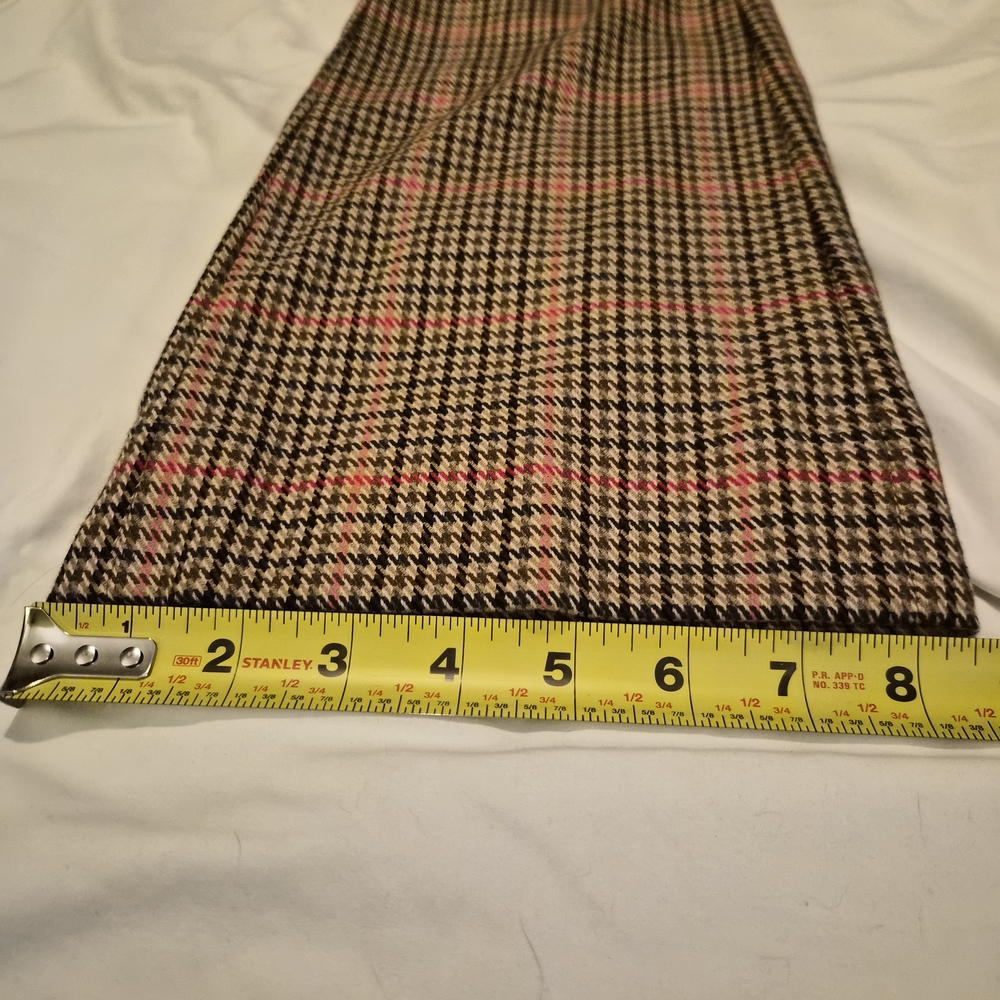 Retro Banana Republic High-Rise Flare Pants | 00P Petites | Pink & Brown Plaid - Picture 9 of 9